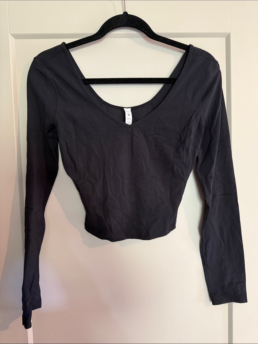 lululemon athletica Black Long Sleeve V-Neck Top